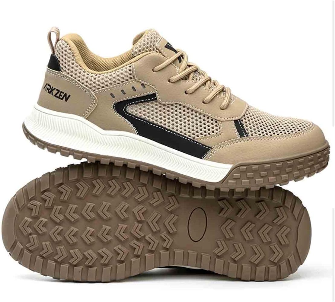 男性用作業安全靴、耐衝撃・耐穿刺性労働保険靴、スチール製つま先靴 冒険用保護スニーカー(275)