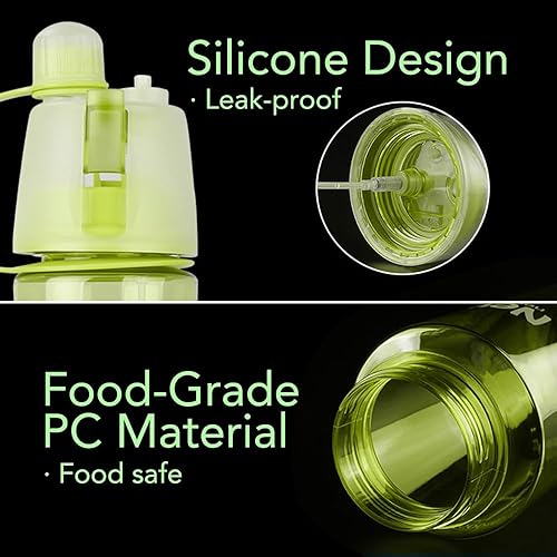 Miniatura 4 de Botella de agua con atomizador personalizada con pajilla, botella de agua deportiva personalizada de 20 onzas con nombre, personaliza la función de