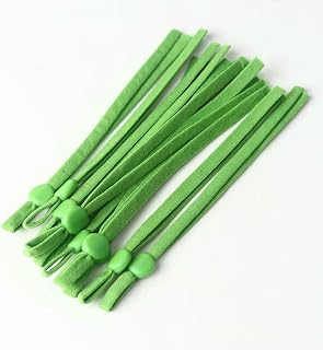 50 bandas elásticas de silicona ajustables de color, con hebilla de goma suave y antideslizante, accesorios de costura, 11-12 cm, color verde fruta.