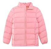 4-12T Girls Coat Long Sleeve Winter Jacket Lightweight Warm Puffer Outwear with Pocket