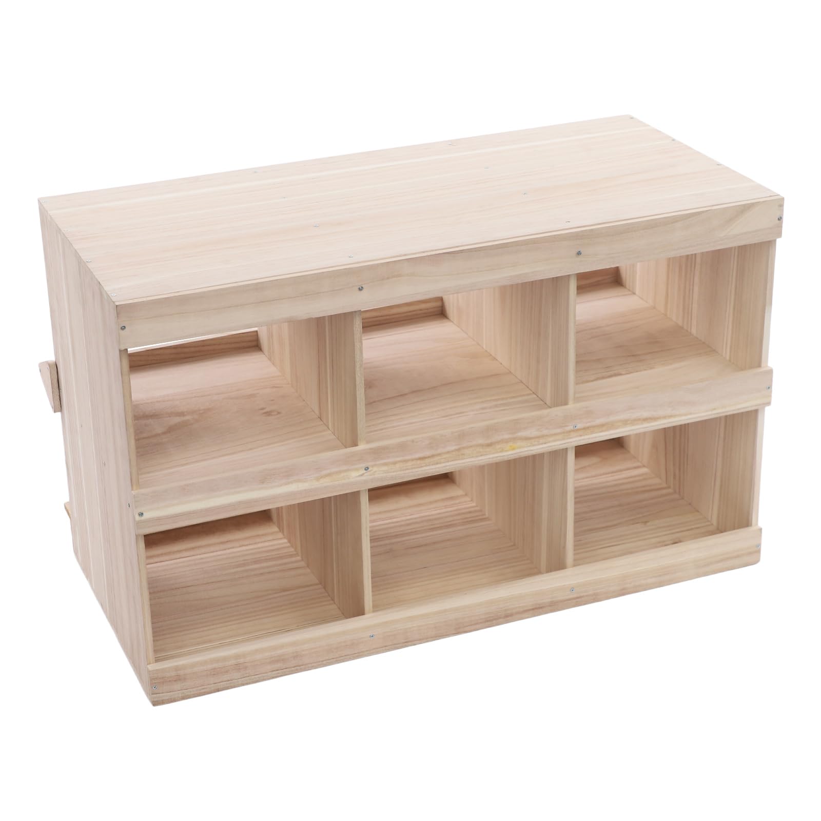 Jaula para gallinas, 6 compartimentos, madera, 94 x 44 x 58 cm, nido para pollos, codornices, patos, palomas