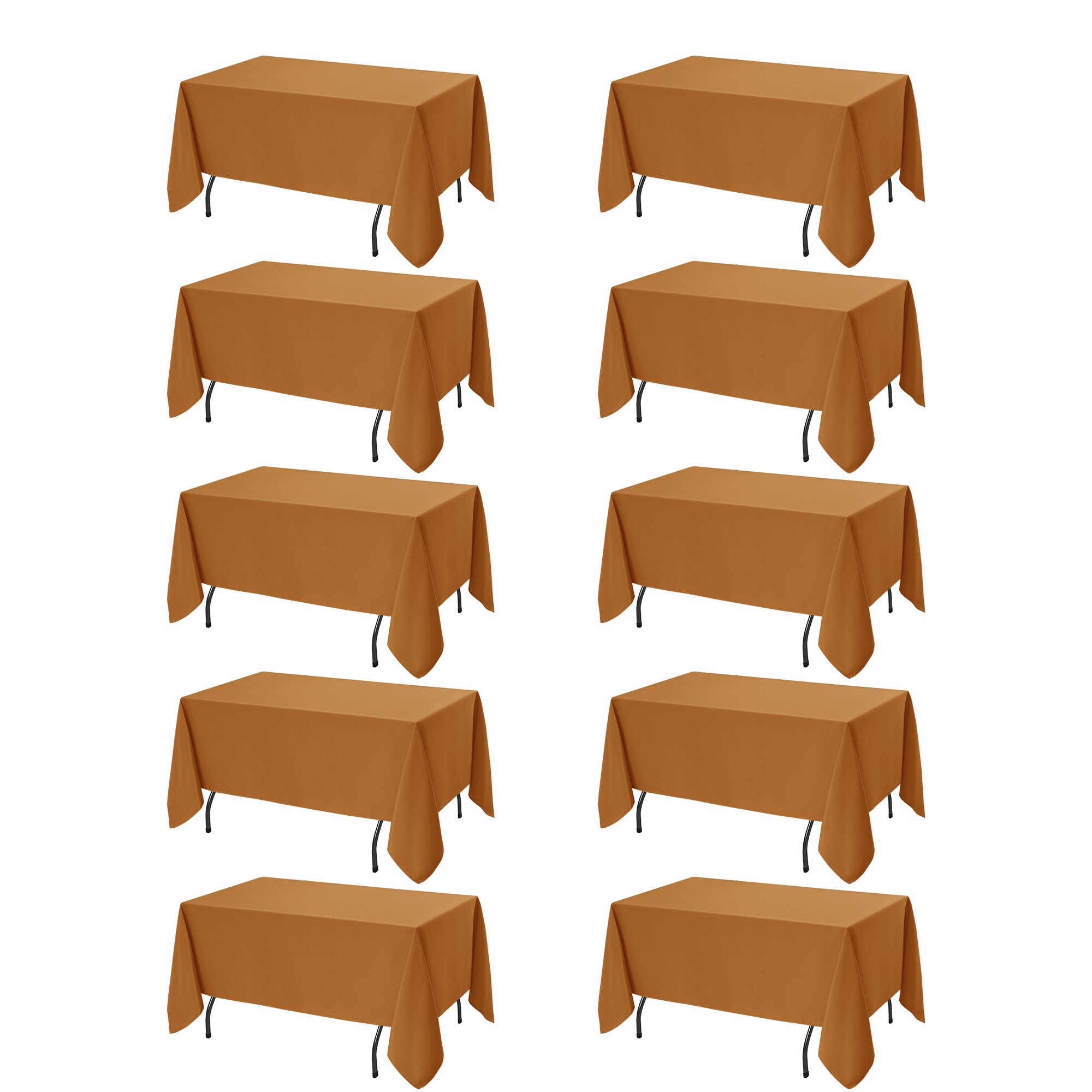 10-Pack Bronze Tablecloths for Rectangle Tables, 60 x 120 Inches
