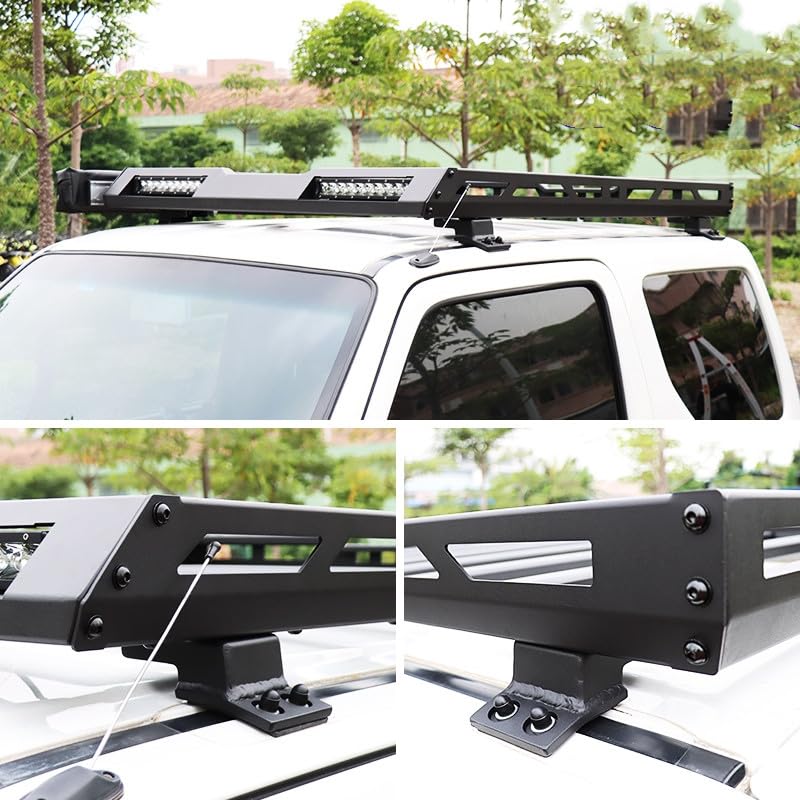 FYOBOT Auto-Dachträger für Suzuki Jimny JB64 JB74 1998-2018, Gepäckträger-Dachträger, Aluminiumlegierung, Auto-Oberteil, Gepäck, Querstange, Schienenkästen, Korb,No Lights