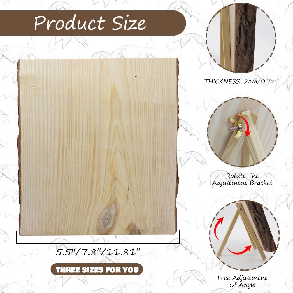 Personalized Picture Frame Album Custom Photo Printing on Wood Slices for Tabletop Desk Decor Retaining The Original Wood Style Wooden Craft Ornaments Gifts Square image 3 of 6 B0C9CJPT3B