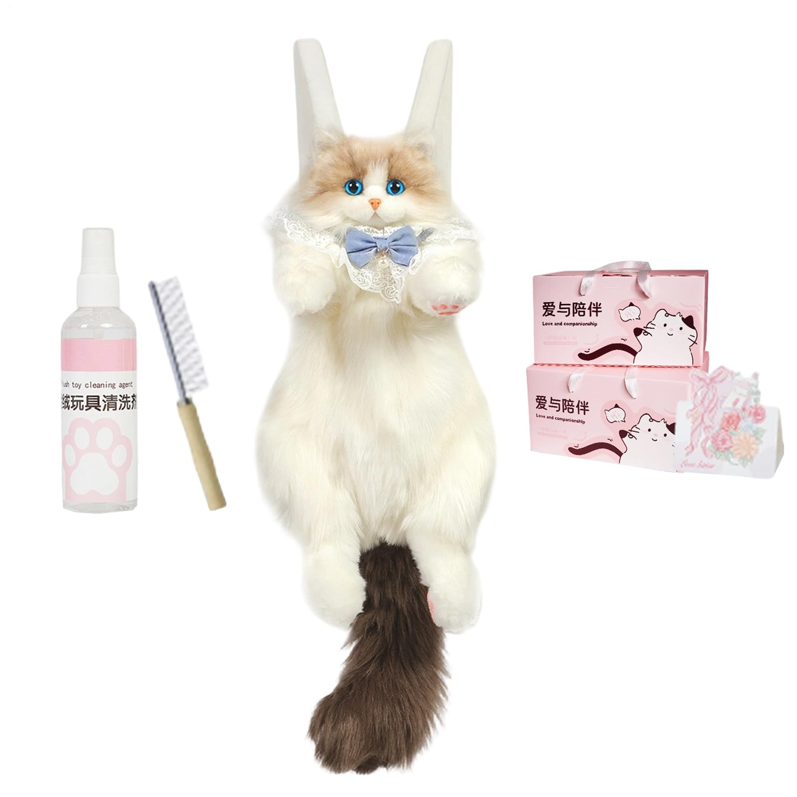 Mochila Gato Realista Bolso de Peluche Amplio | Mochila Realista De Gato Para La Universidad La Oficina Viajes Vacaciones Escuela Fin De Semana Trayectos Diarios Y Compras