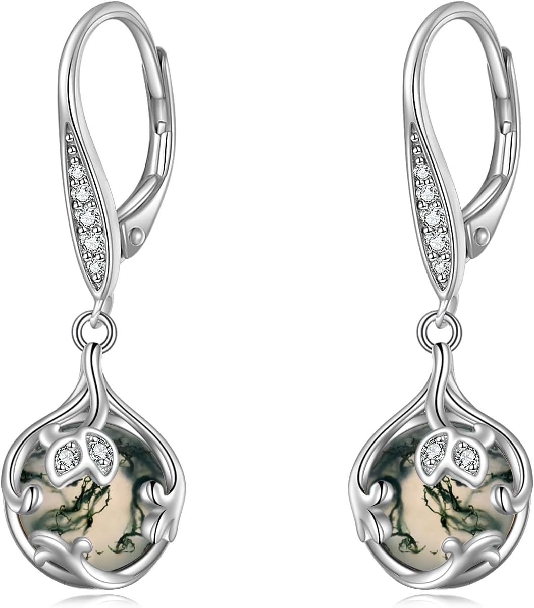 Filigree Leverback Earrings for Women Fashion Sterling Silver Dangle Drop Earrings Hypoallergenic Jewelry