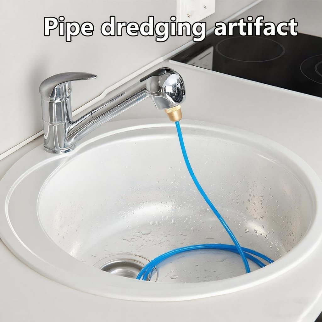 rohrreinigungsschlauch wasserhahn,Wasserdruck Rohrreiniger Abflussreiniger | Mit M22 M24 Rohre,Für 1/2 Zoll Rohre Geeignet für Haushalte,Hotels,Bürogebäude und andere Orte mit Abwasserkanalisation