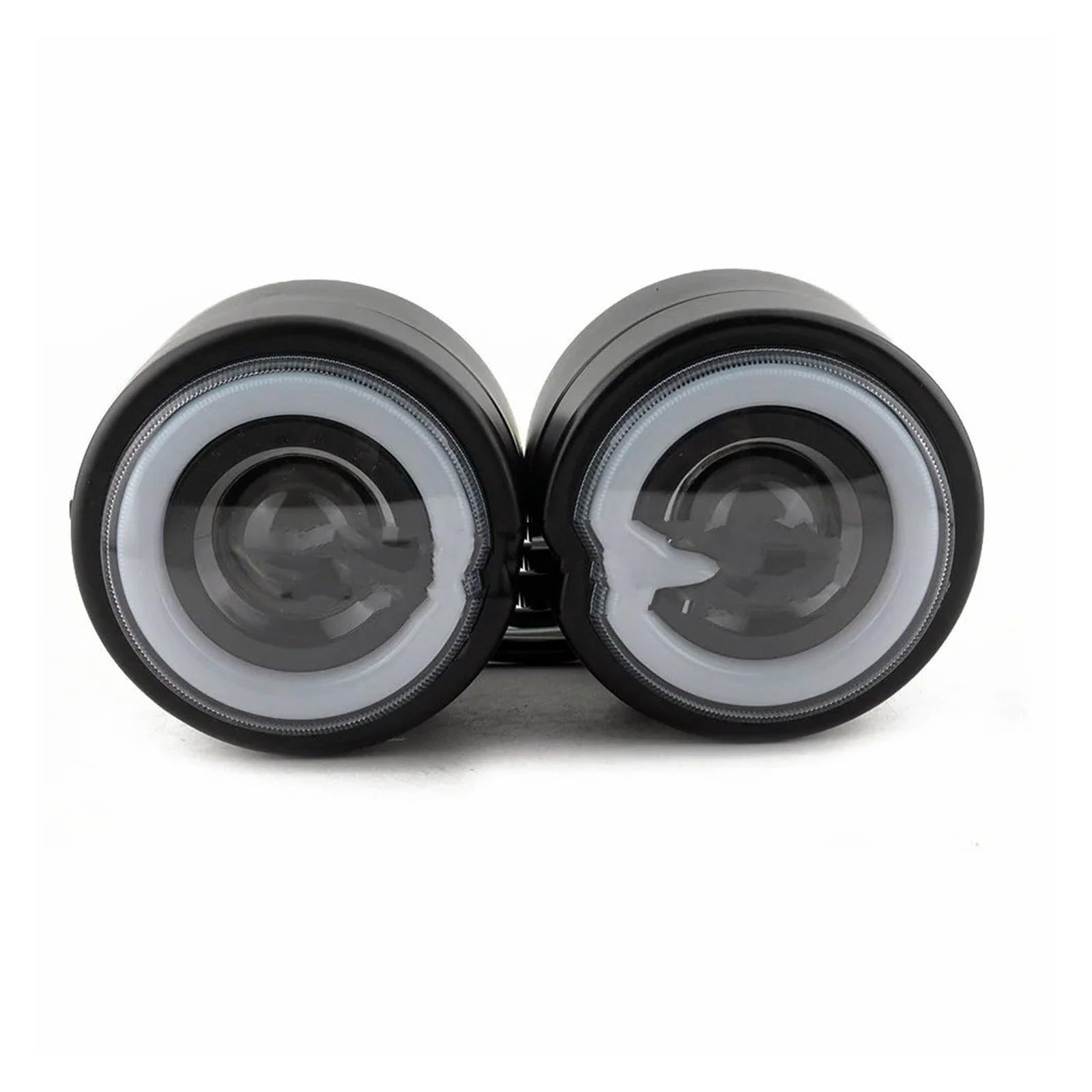 Phare moto Pour Chopper Bobber Cafe Racer Phare Universel Pour Motos Doubles Noir Et Transparent