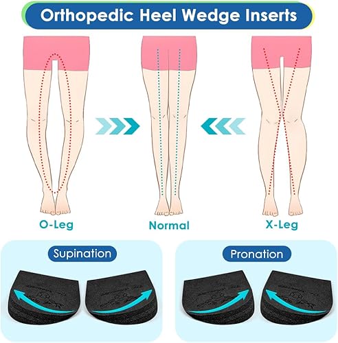 Miniatura 10 de Dr. Shoesert 3 capas de inserciones ortopédicas ajustables de cuña para talón, plantillas de corrección de supinación y pronación para piernas de