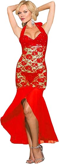 amazon robe rouge dentelle