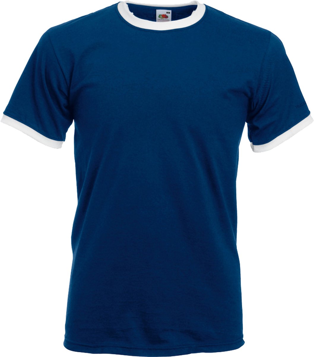 Fruit of The Loom Ringer T-Shirt Navy/White M