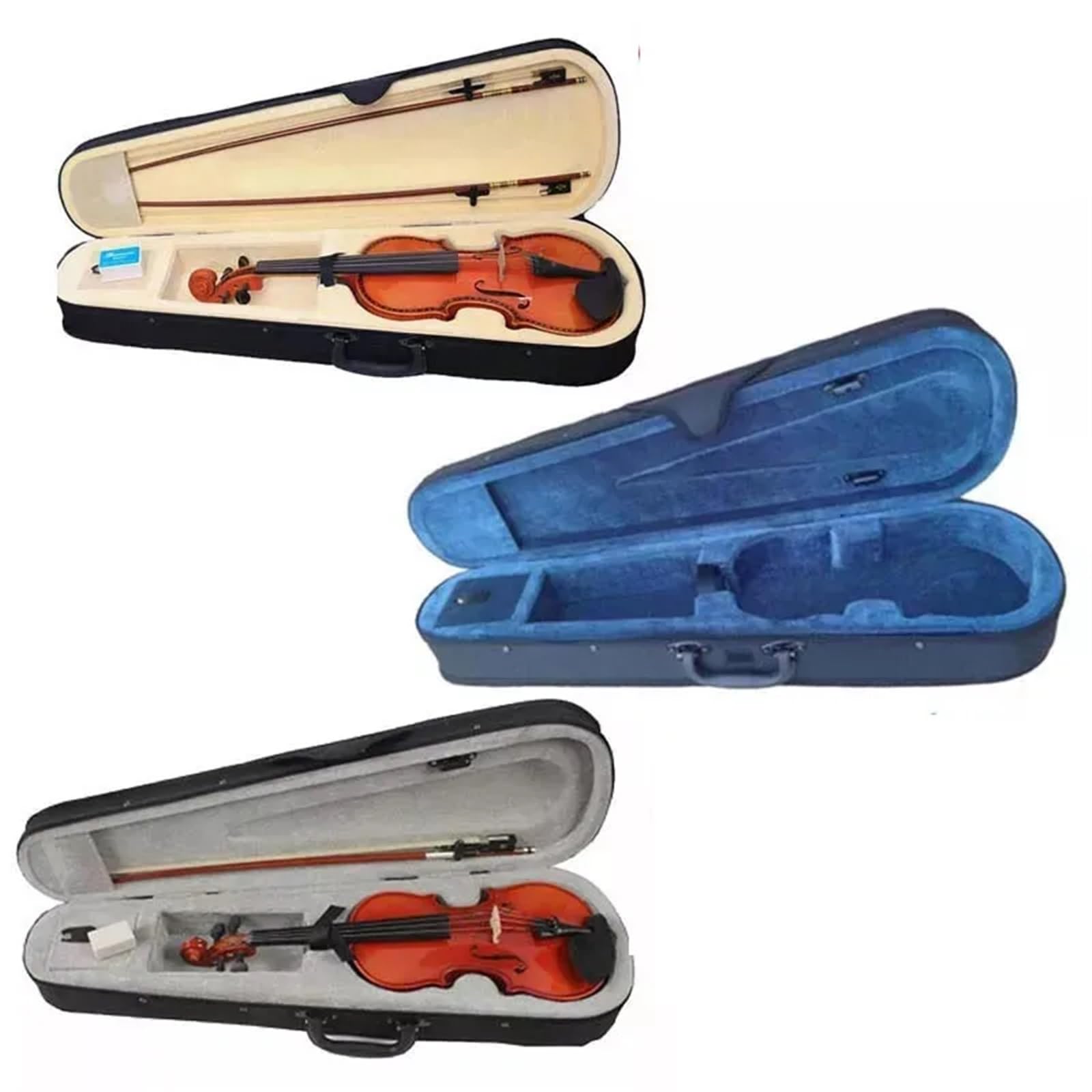 ZNTIHZ 4/4 3/4 1/2 1/4 1/8 dreieckige Schaum Violine Hard Case Professionelle Violino Fall Violine Lagerung Box Violine Teile Zur Aufbewahrung Von Geigen(4 4 Grey) Musikinstrumente & DJ-Equipment