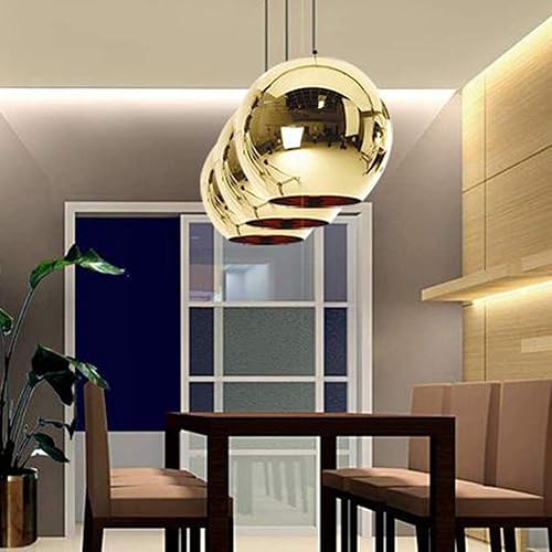 Miniatura 4 de Lámparas colgantes creativas, lámpara colgante de bola redonda de cristal, lámpara de techo de loft, pasillo de loft, isla de cocina, almacén, bar,