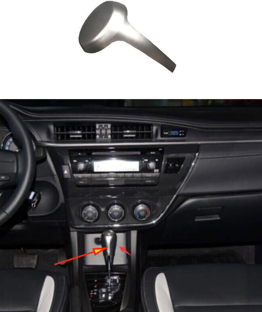 Car Accessories Fit for Toyota Corolla Vios Rav4 2014-2018 （Camry Yaris 2012-2017） Interior ABS Gear Shift Knob Decorator Cover Trim 1PC Set (Matte Silver)