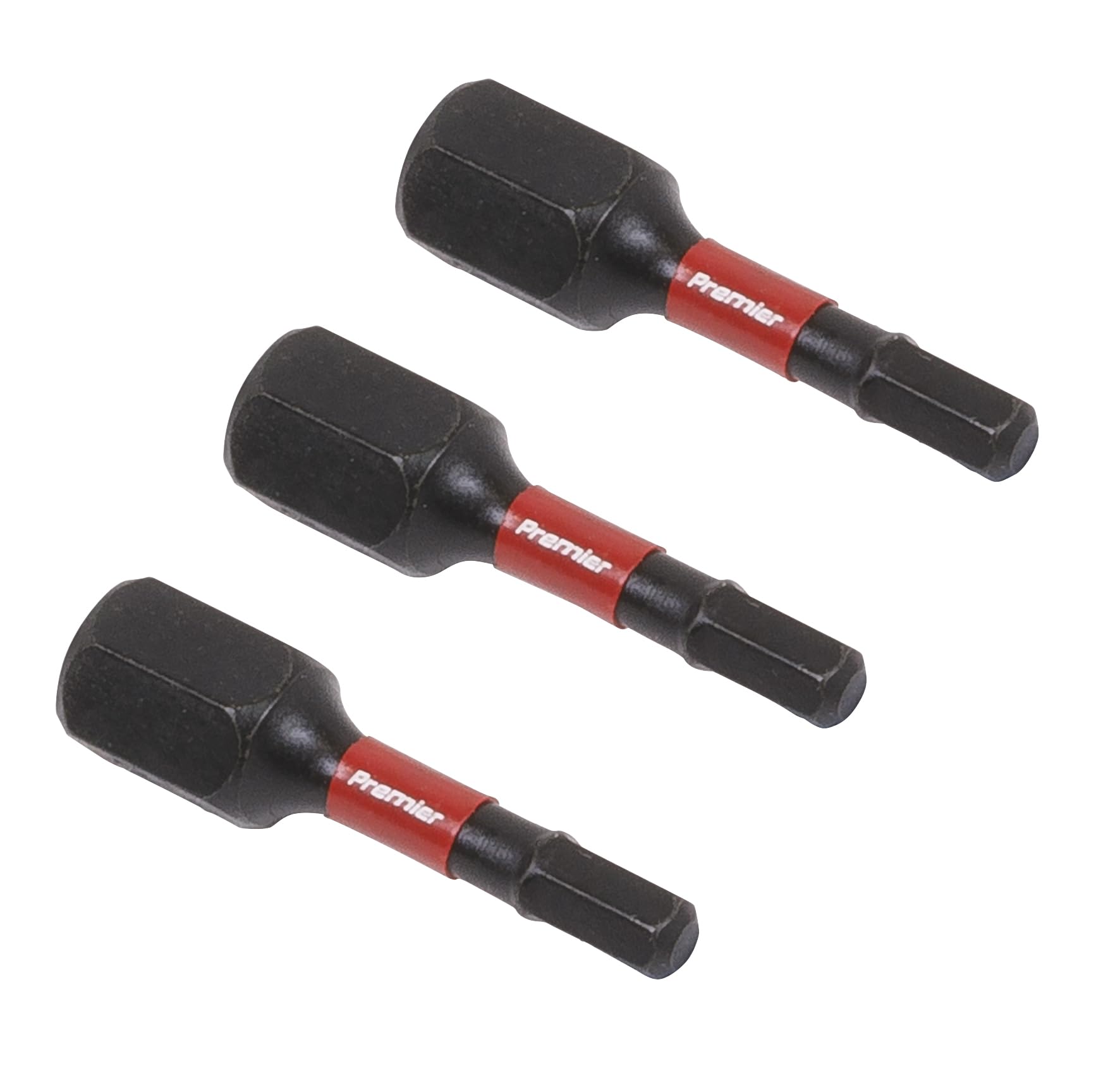 Sealey Impact Power Tool Hexagon Screwdriver Bits Hex 3mm 25mm Pack of 3