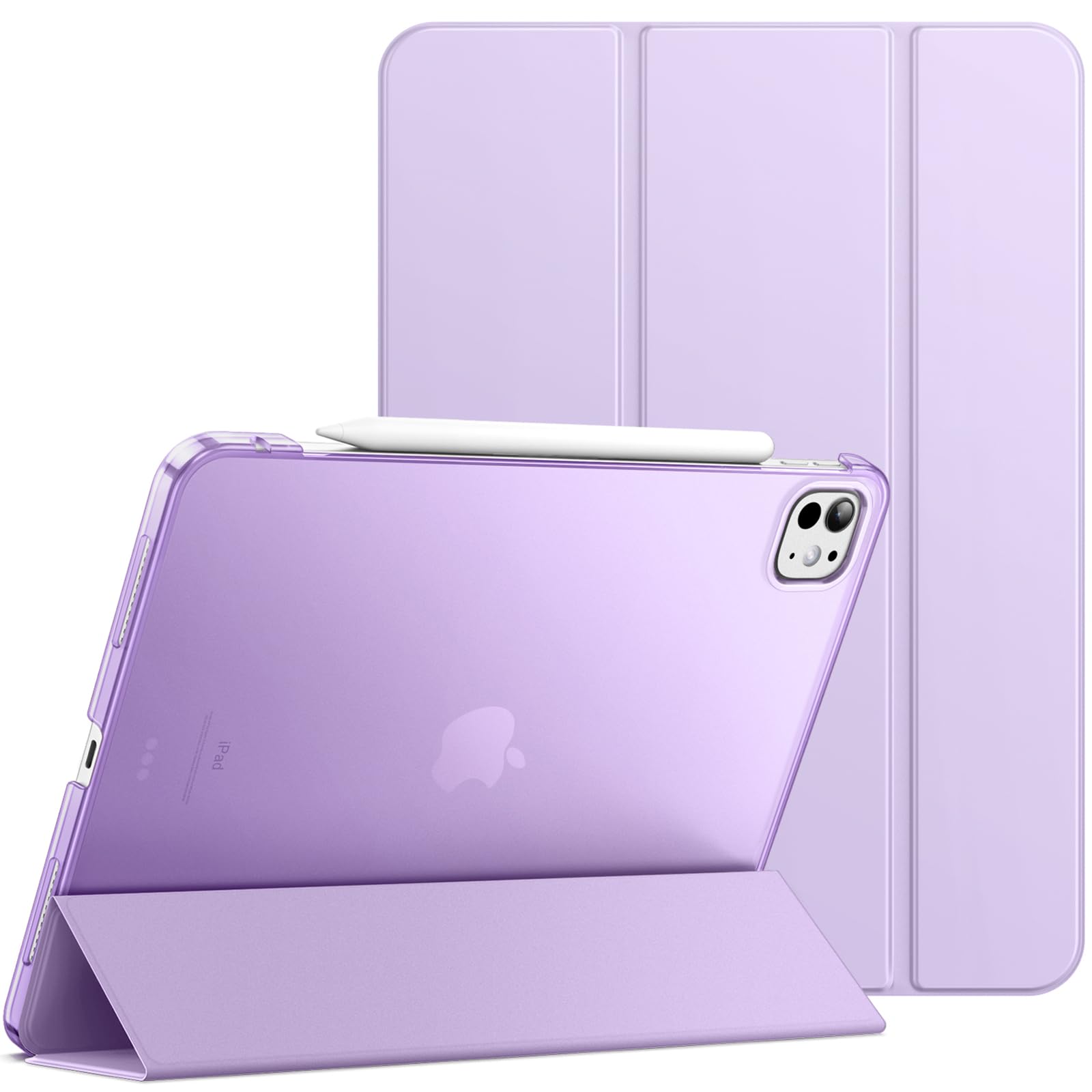 JETech Case for iPad Pro 13-Inch M4 (2024), Slim Stand Hard Back Shell Smart Cover with Auto Wake/Sleep (Purple)