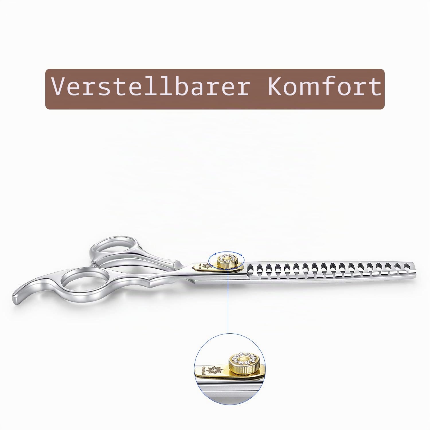 Dream Reach Professionelle Fellschere Hundeschere Hundepflegeschere Haustierpflege Chunker-Schere Effilierschere aus 440C japanischer Edelstahl 25%-35% Ausdünnungsrate (7-Zoll-Chunker-Schere)