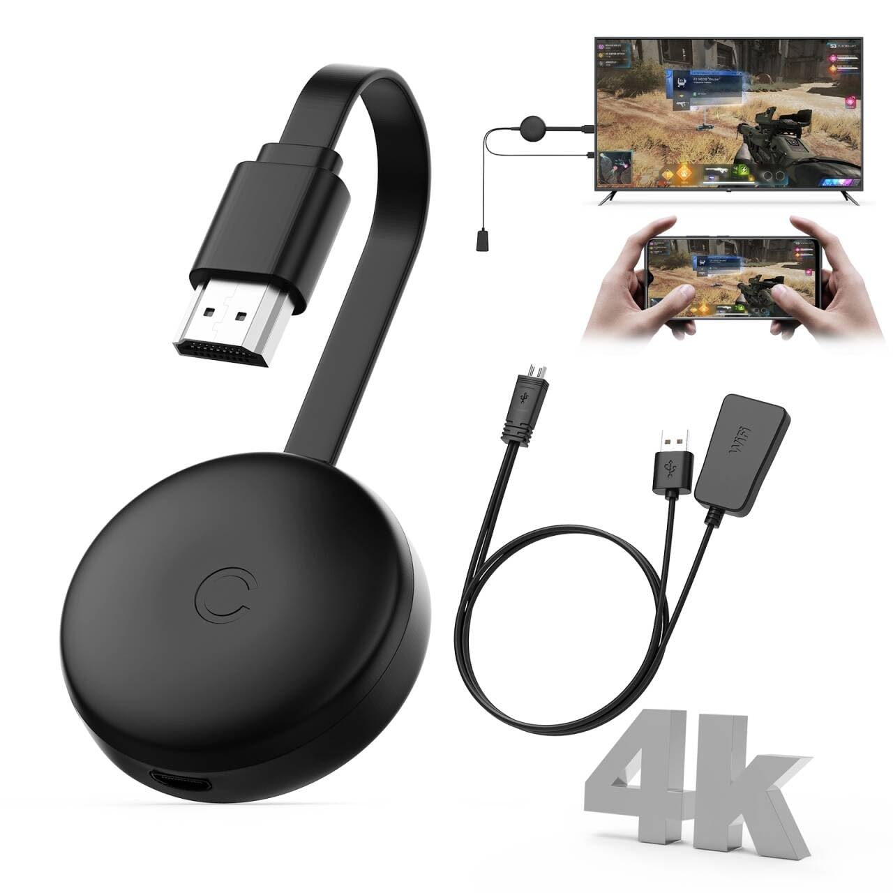 Miracast Wireless HDMI Dongle Adapter, Receptor Screen Mirroring para iOS/Android/Windows/macOS/Laptop/Tablet a TV/Monitor/Proyector, HDMI Extender Compatible con AirPlay, Miracast, DLNA — view 9