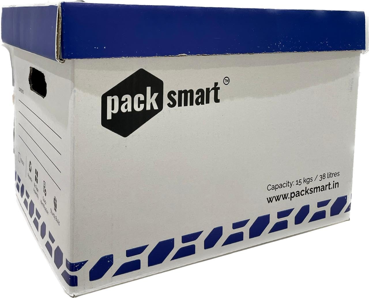 Pack Smart Record Storage Box with lift-off lid (15x12x11 Inches) Pack of 3 | Office Boxes for Packing & Secure Shipping, Moving, Courier & Goods Transportation, Book Storing Packaging, Carton Boxes
