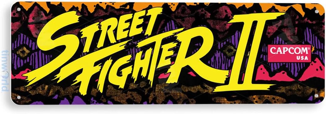 Tinworld Tin Sign: Street Fighter 2 Arcade Shop Game Room Marquee Metal Decor Retro Console A623