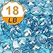 [18 Pound] Fire Glass Beads Fireglass Drops for Gas Fire Pit Fireplace Azure Blue Luster Reflective Decorative Glass Gems Rocks Pebbles Stone for Vase Fillers Fish Tank Aquarium Decoration (Azure)