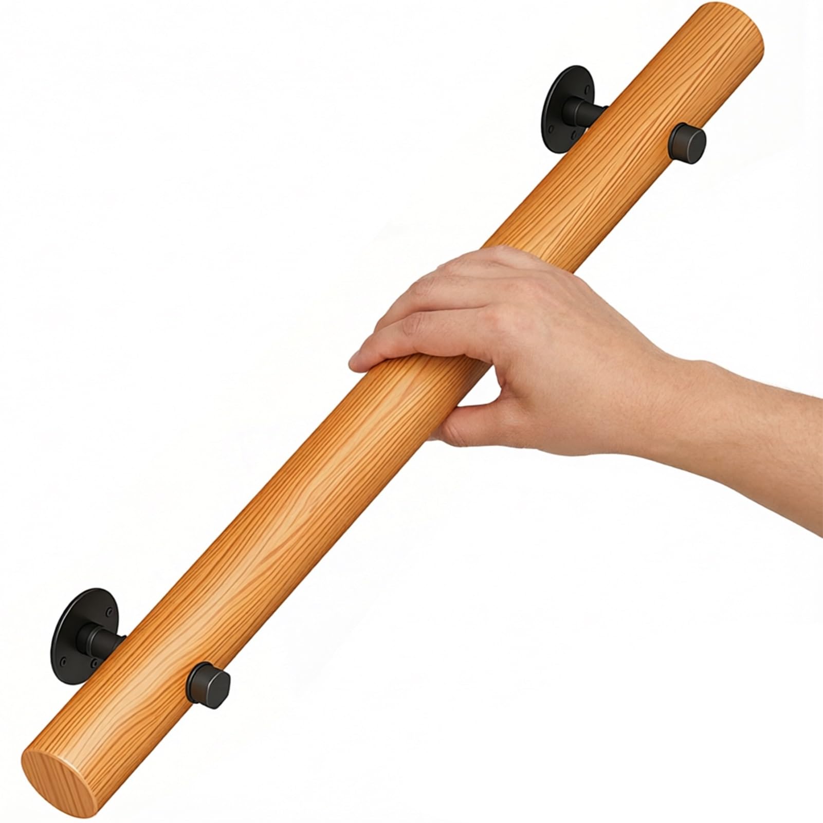 RRrawgff Wooden Non-Slip Stair Handrail - Wall Mounted Indoor Outdoor Rails Comfortable Barrier-Free Railing for Elderly(15ft/450cm)