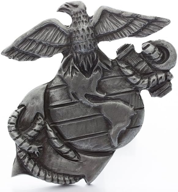 U.S. Marine Corp Insignia-P - U.S. Marine Corp Insignia Grille Ornament in Antiqued Pewter Finish