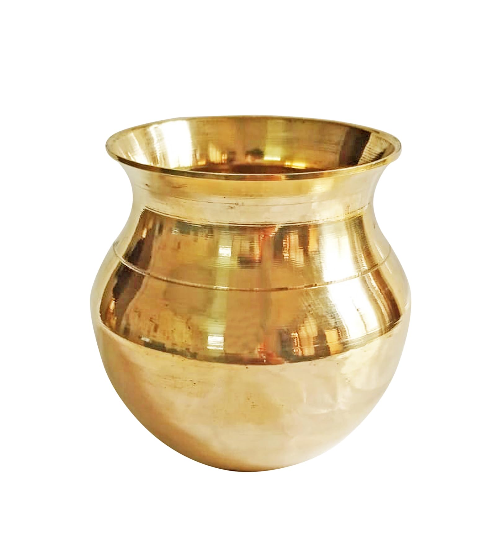 Brass Lota Small Kalash for Pooja, Diwali & Temple Decoration Indian Handmade Gadvi Kalasham