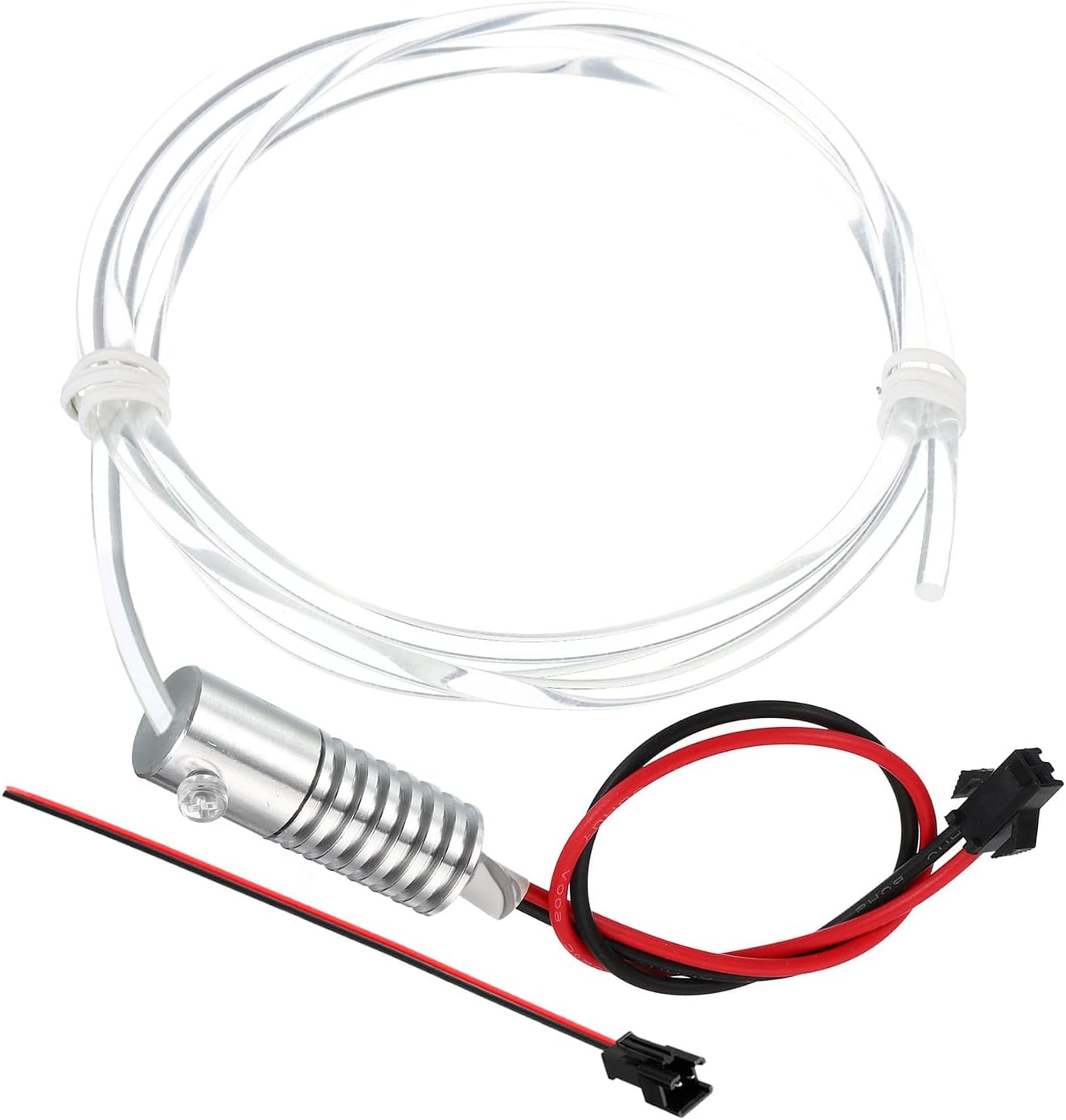 PATIKIL 4mm 1m PMMA Side Glow Fiber Optic Cable Kit, with LED Aluminum Illuminator 12V 1.5W Guide Light Source Decoration for Home DIY Lighting, Cool White