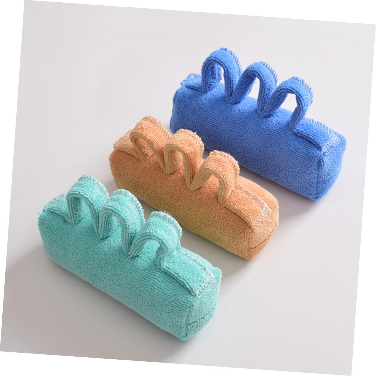 Separador de Dedos Ergonómico Azul para Personas Mayores, Cojín Terapéutico de Tejido Fácil de Limpiar y Desmontable para Rehabilitación de Manos y Prevención de Llagas