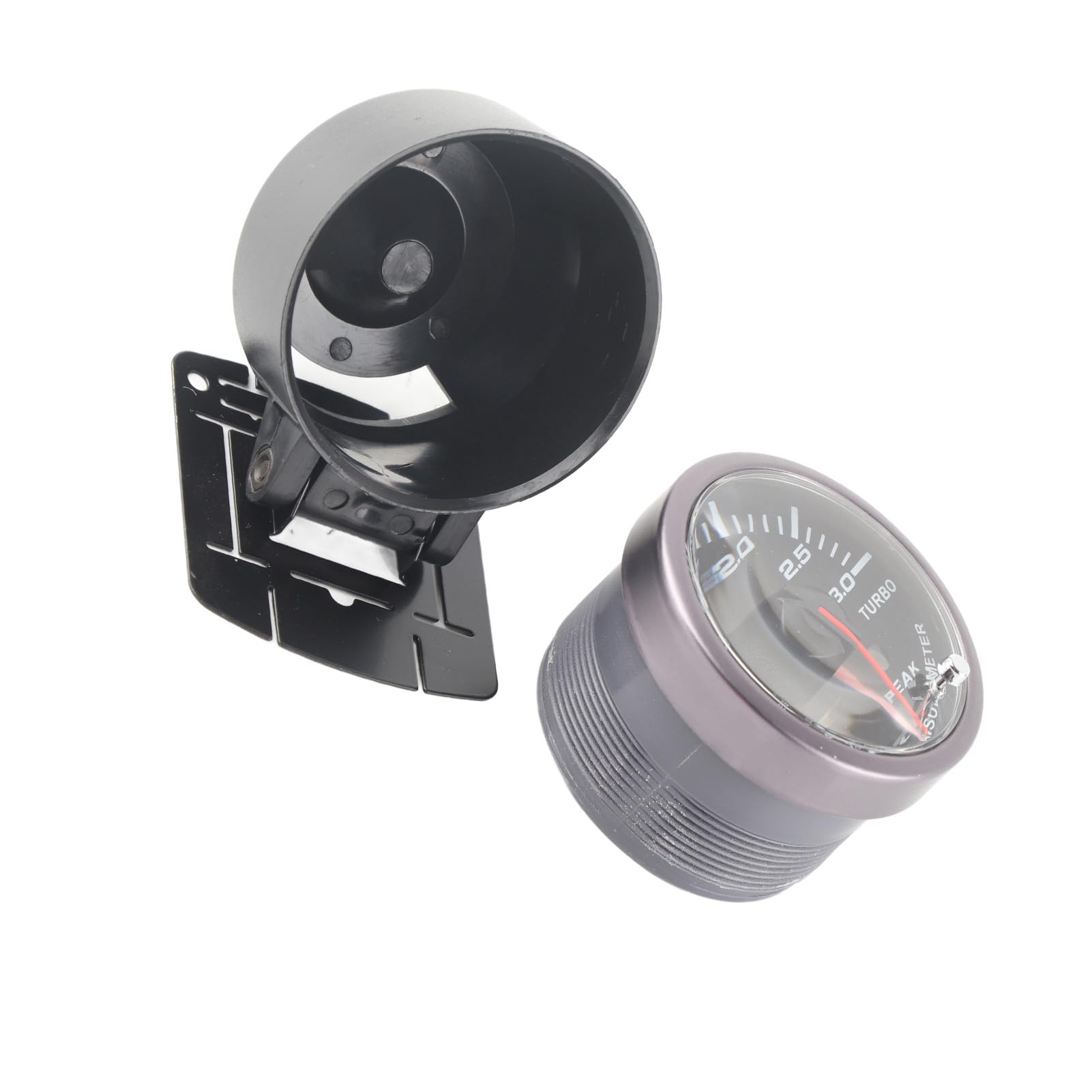 Medidor de Impulso Turbo LED, Universal Coche Medidor de Turbo Boost, DC12V Universales 60mm 2,5 Pulgadas Blanco Rojo