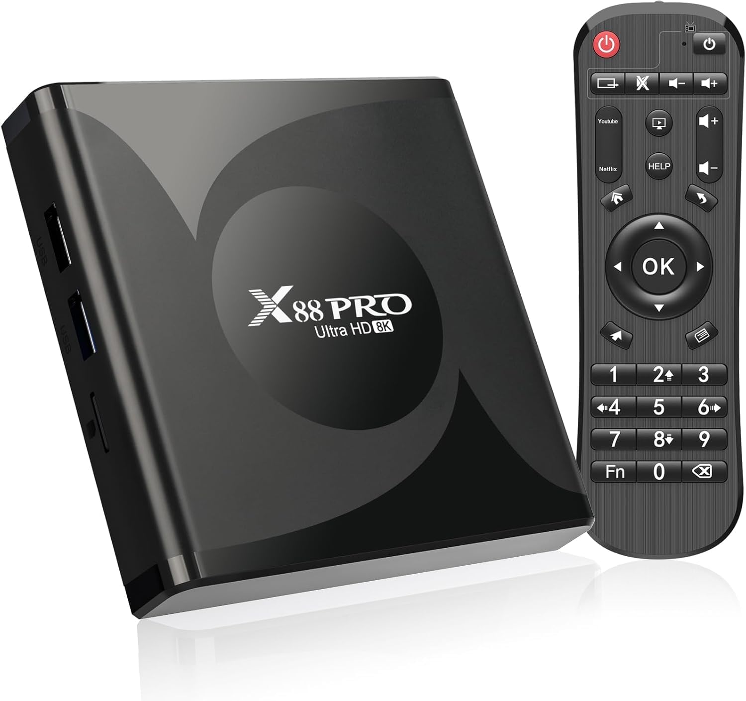 Android 13 TV Box, RK3528 Quad-Core 4GB RAM 64GB ROM 8K HD 2.0 Dual Band WiFi Bluetooth 5.0 Media Player