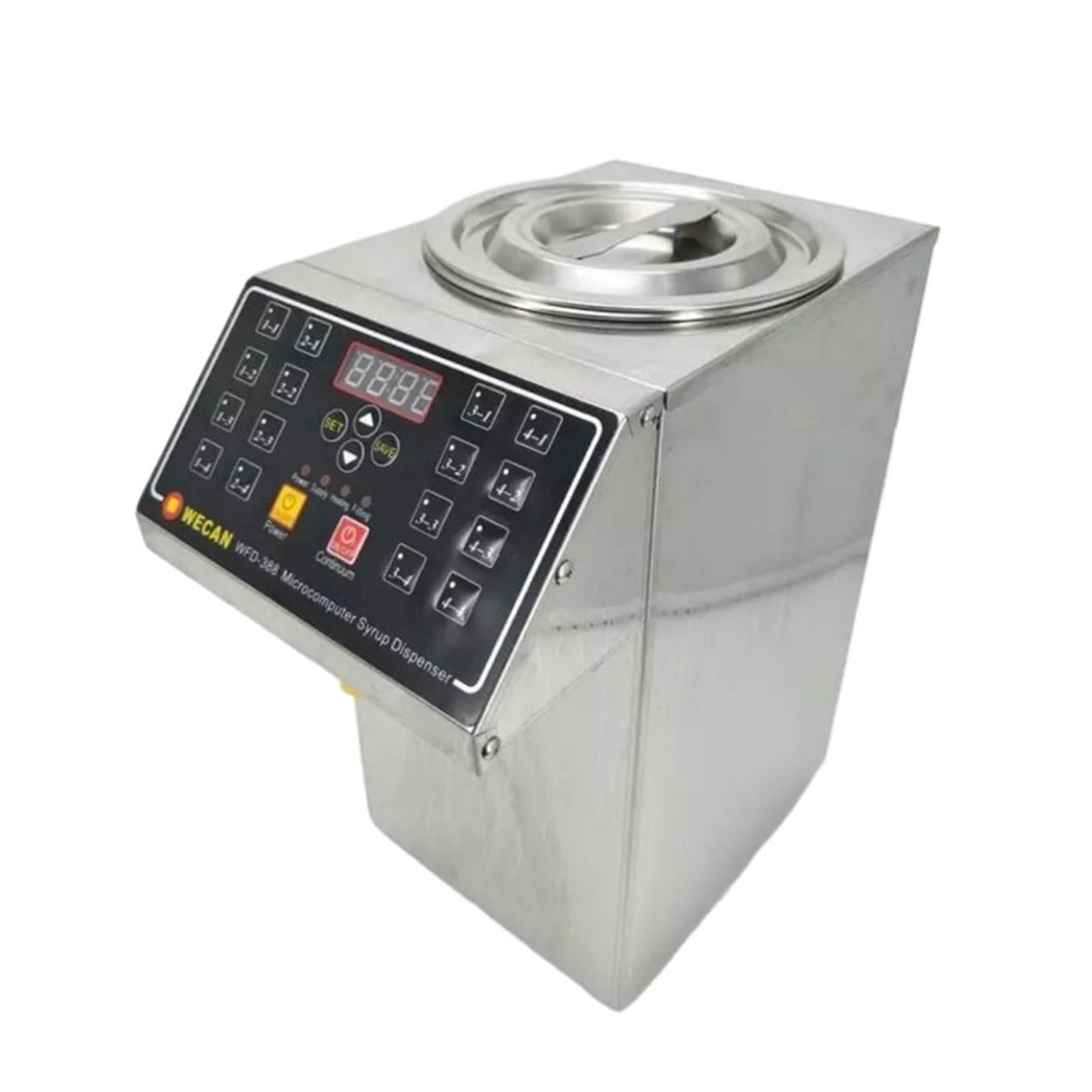 Syrup Machine, 16 Quantitative Fructose Machine 6L Syrup Dispenser Bubble Milk Tea Shop Stainless Steel Quantifier 500W(Stainless Steel)