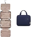 BAGSMART Sac de toilette Sac de voyage avec crochet suspendu, imperméable Maquillage Cosmétiques Sac Organisateur de voyage pour les accessoires, Shampooing, Conteneur pleine grandeur, Articles de toilette