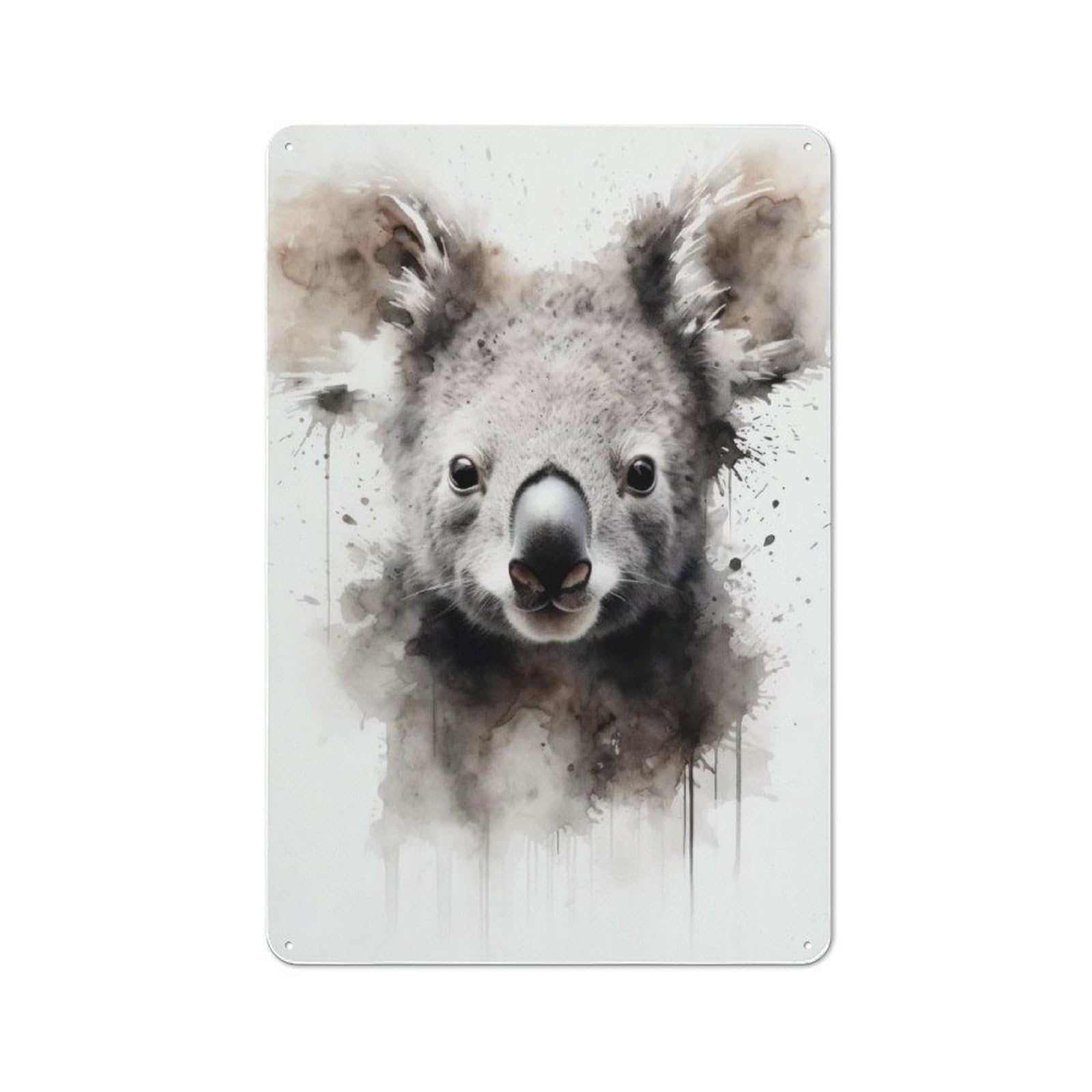 Junmoney Koala Beauty Watercolor Retro Metal Wall Sign 30X20cm For Man Cave Or Games Room, For Man Cave Decor Fans Refreshing A Room In Autumn