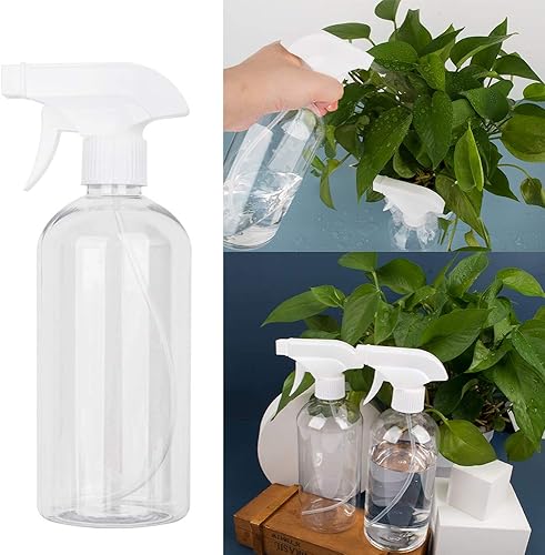 Miniatura 4 de UUJOLY Botellas de spray de plástico de 16.9 onzas, botellas de spray vacías transparentes rellenables para agua, aceites esenciales, cabello,