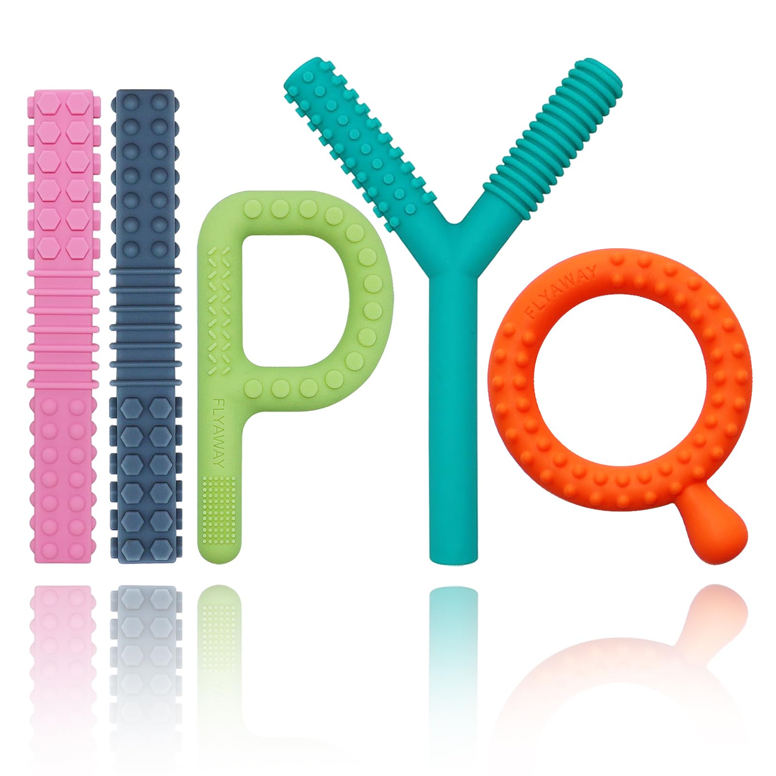 Sensory Toys for Kids with Autism, 5 Pack Autism Toys Silicone Baby Teething Toys for ADHD, Anxiety, SPD Chewing Biting Fidgeting, Teething Relief Tubes for Babies - BPA Free