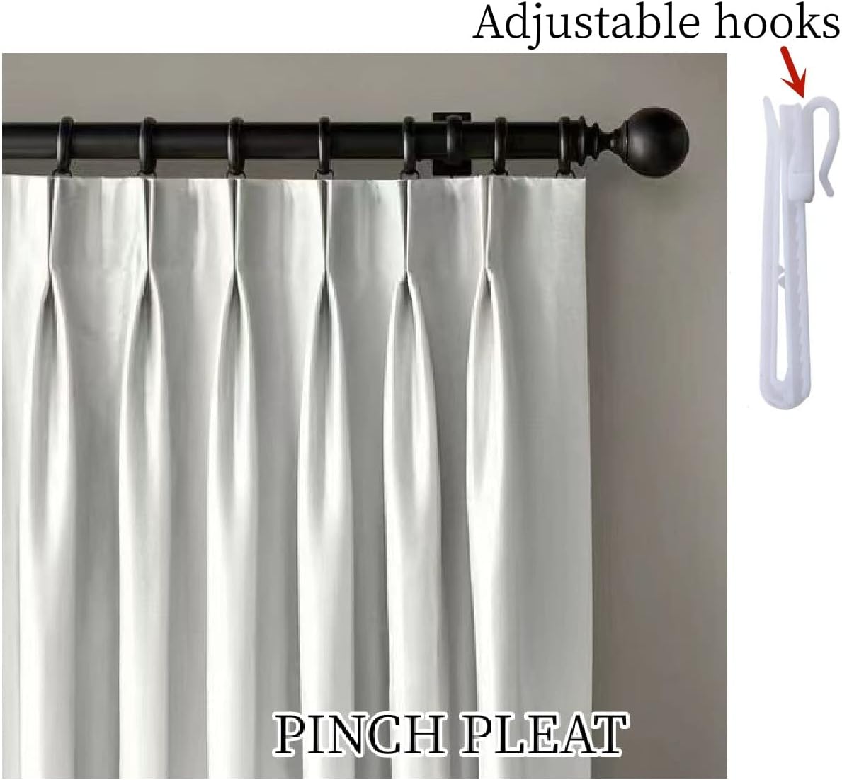 Floral Farmhouse Curtains Semi-Blackout Living Room Drapes 96 Inch Length Cotton Linen Blend Bohemian Window Curtain Panels White Bedroom Drapes, 1 Panel (Back Tab, 55" W x 96" L)