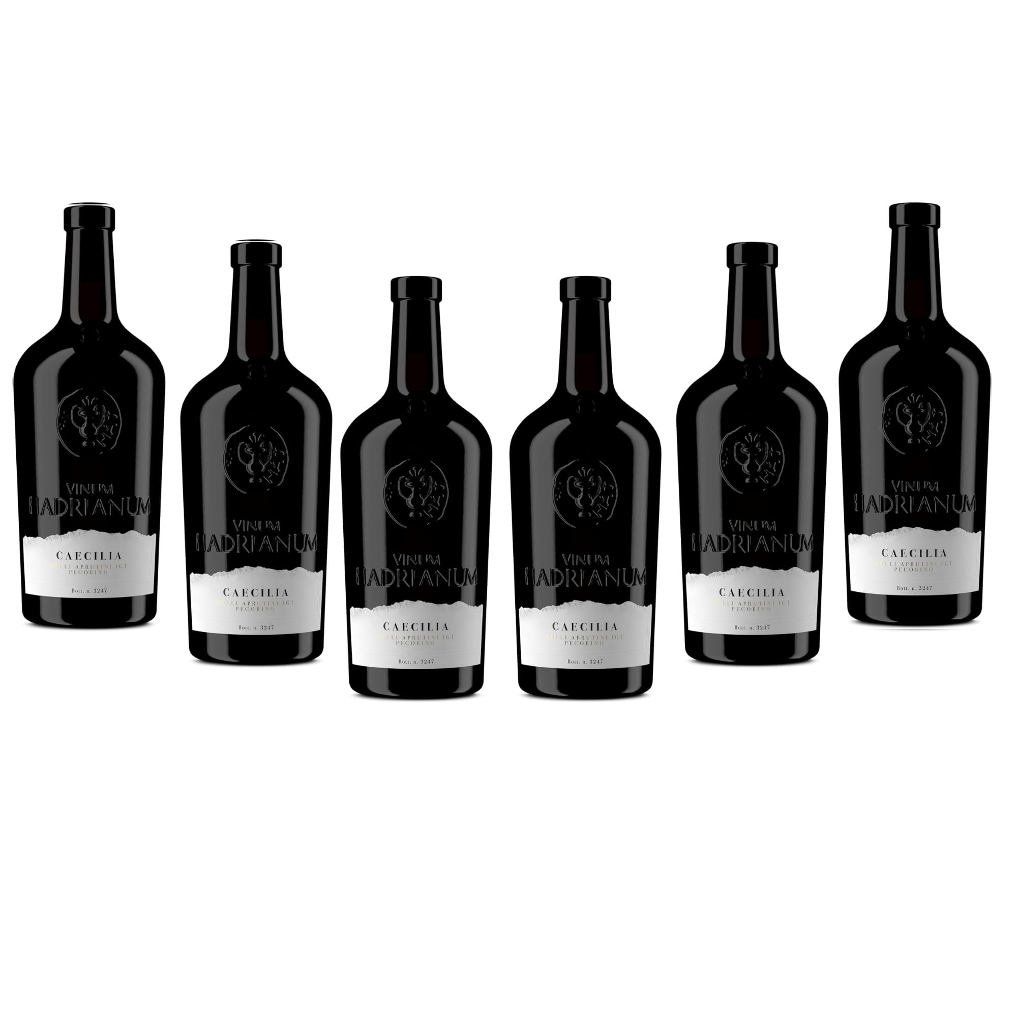 6 Bottles Italian CAECILIA 2022 White Wine (Color Straw Yellow) by Vinum Hadrianum | Pecorino Colli Aprutini IGT Hi- Embrace Italian Wine | Excellence in Every Sip - (Each Bottle 750 ml)