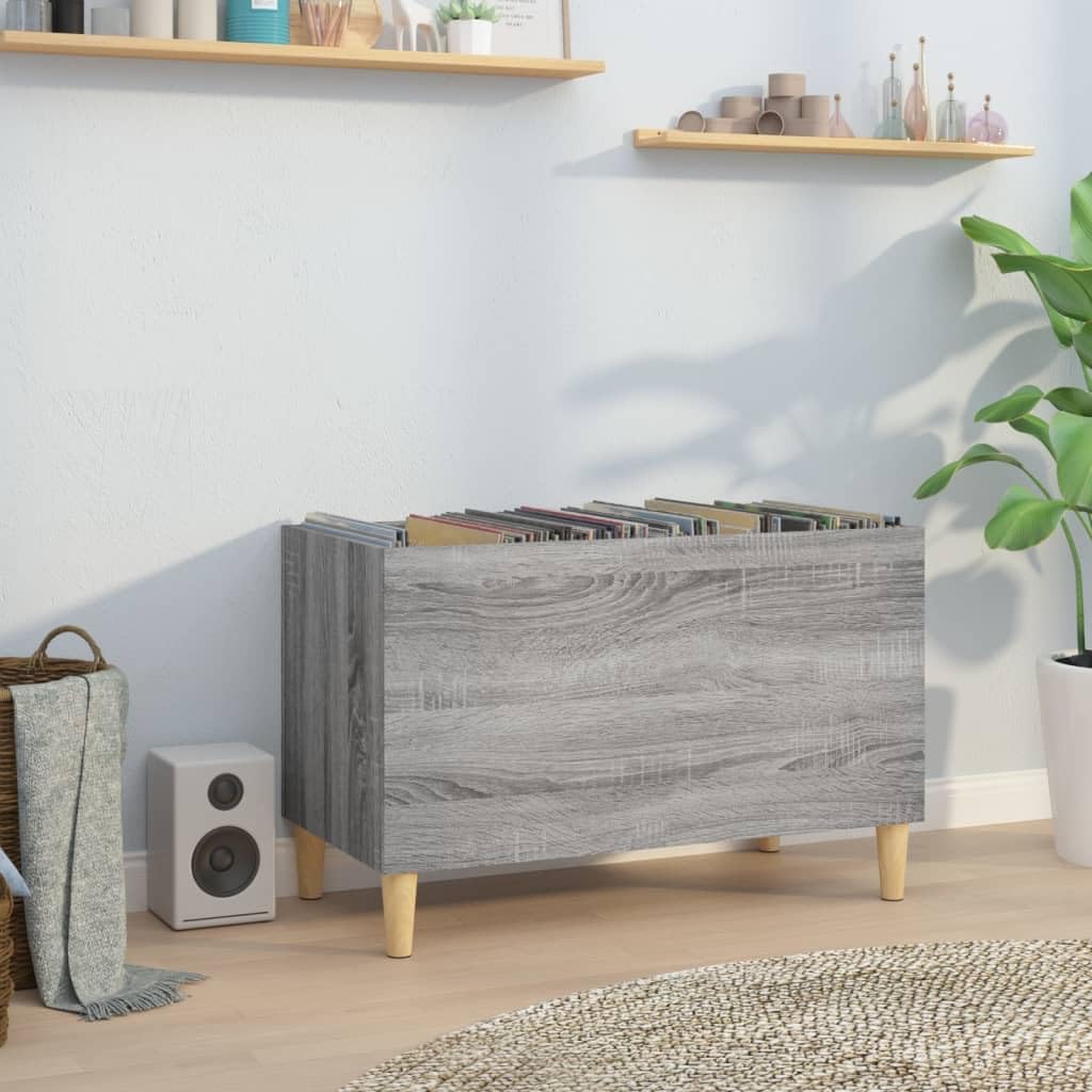 Sonoma - Armario de madera con patas de madera, 74,5 x 38 x 48 cm, espacio para discos de vinilo, CD, DVD, almacenamiento multimedia, estantería versátil para salón, oficina y cine en casa