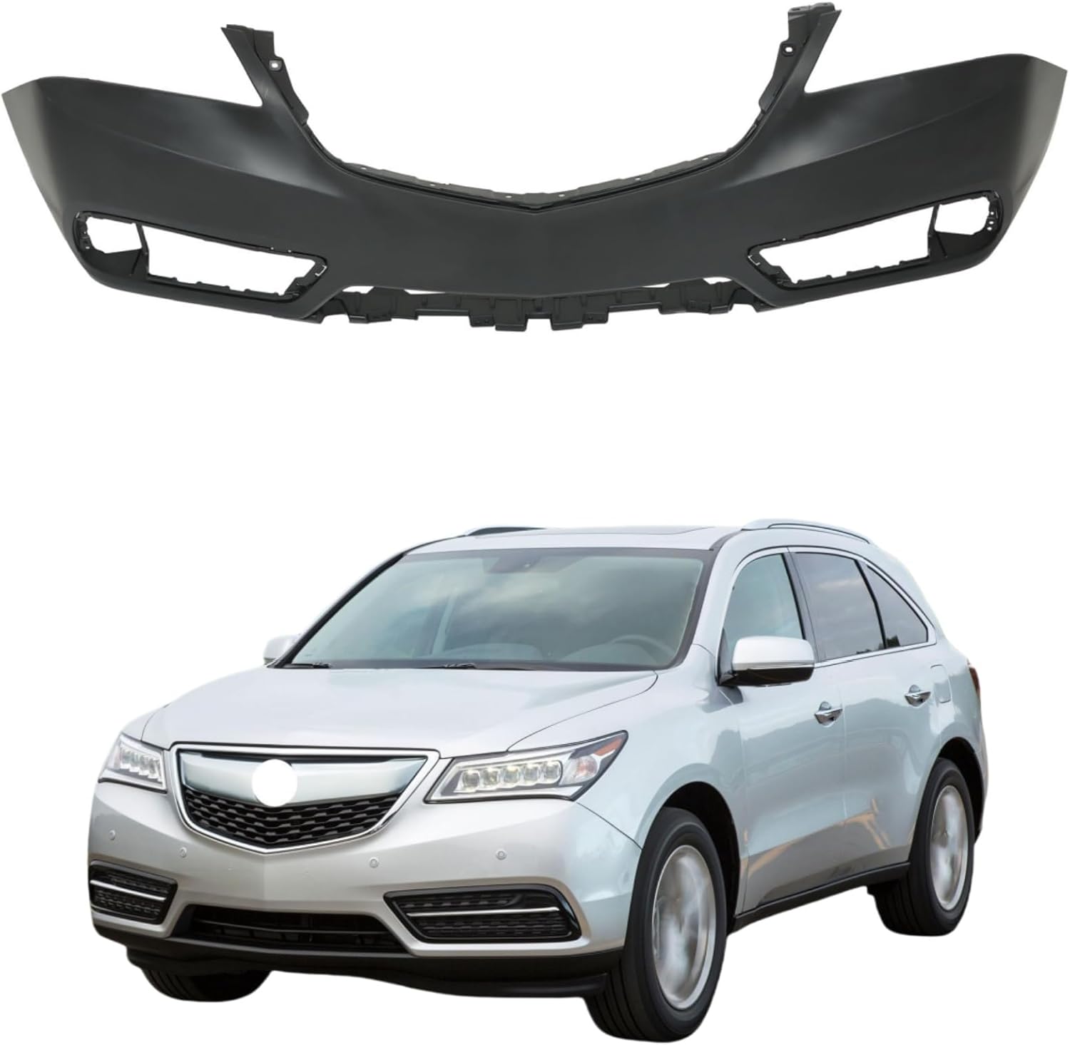 labwork Primed Plastic Front Bumper Cover Without Park Assist Holes Replacement for MDX 2014-2016 04711TZ5A90ZZ AC1000183