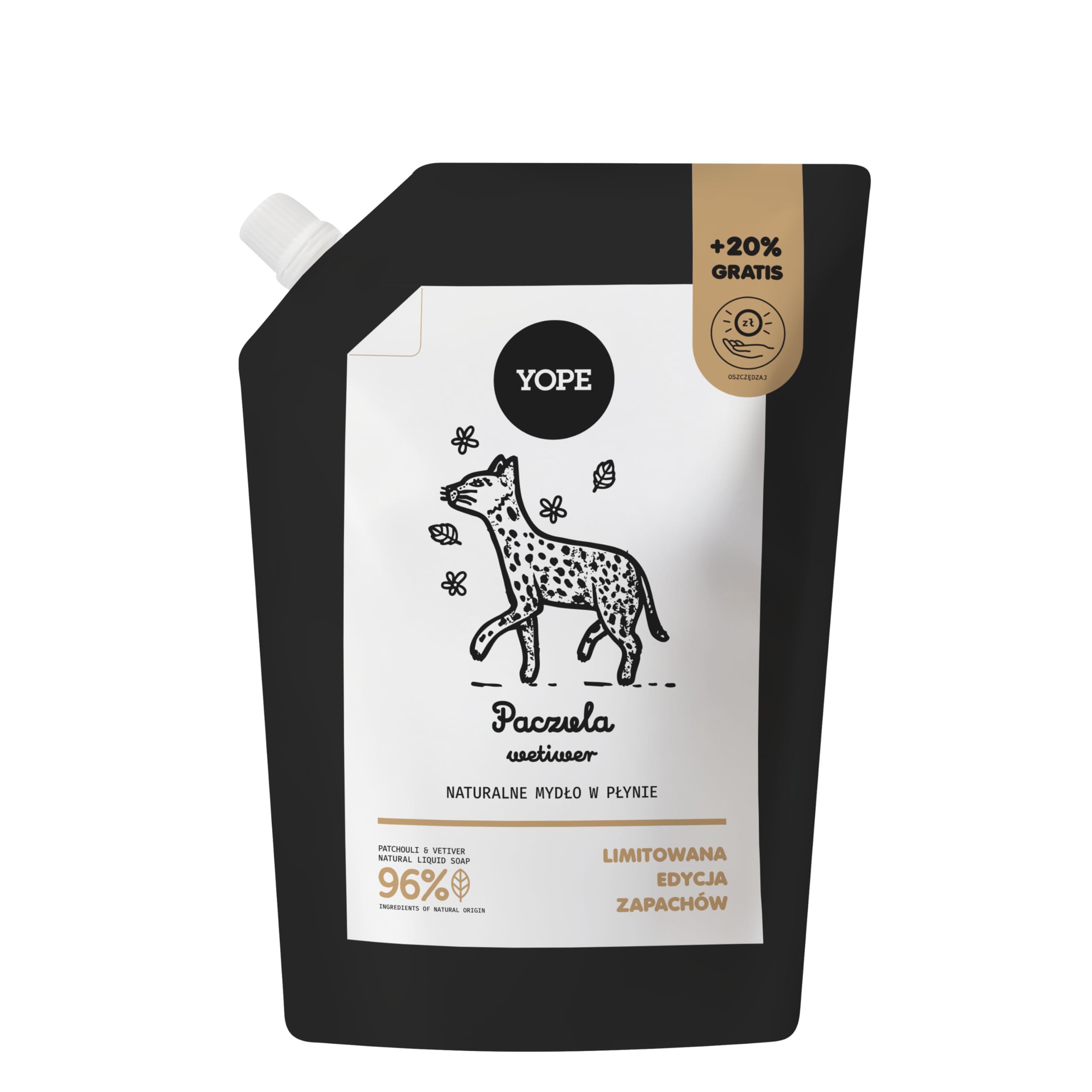 Yope Refill Hand Wash Soap Moisturizing Allantoin Scent Patchouli & Vetiver 600 ml