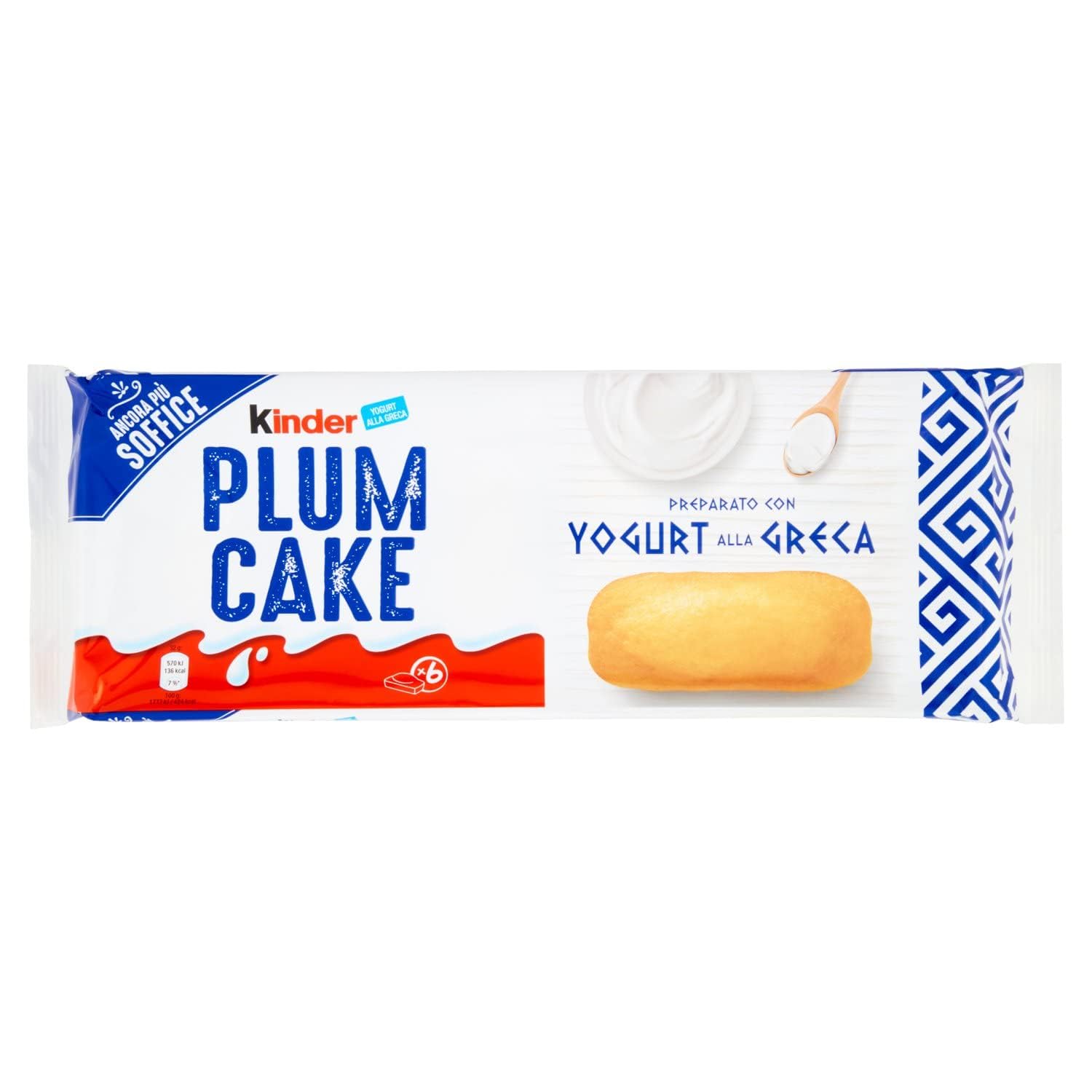Italian Gourmet Kinder Plum Cake moelleux préparé avec yaourt à la grecque – Gâteaux individuels pour petit-déjeuner & goûter – Pack 6 x 192 g + Italian Gourmet Polpa