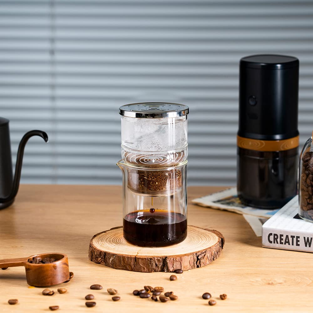 i Cafilas 2-in-1 Cold Brew Dripper Cold Brew Coffee Maker,Eis Tropf-Kaffeezubereiter 300ml - Kaffeebereiter für kaltgebrühten Kaffee und Tee, Kaffeemaschine für Kaltextraktion