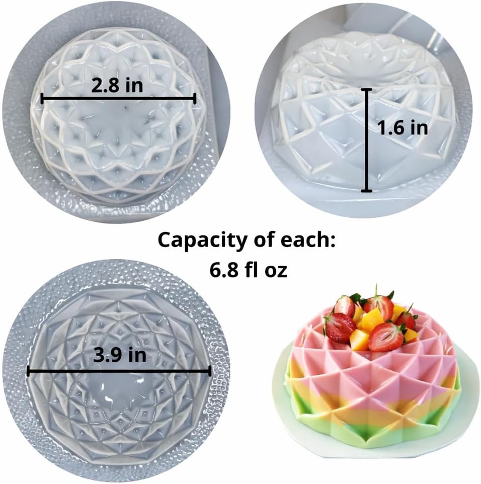 Mini Gelatin Mold Tray – Assorted Geometric Jello Molds – Molde para Gelatina – 8 Cavity Plastic Mold for Gelatin & Cold Desserts – Made in Mexico