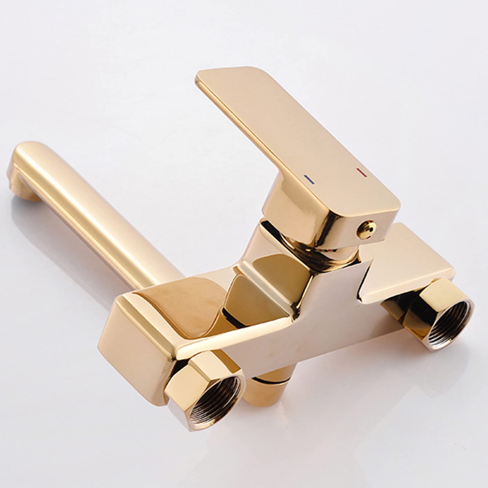 Grifo Latón Grifos de Cocina de Montaje en Pared con Giro en frío y Caliente Dorado30 cm (20 cm)
