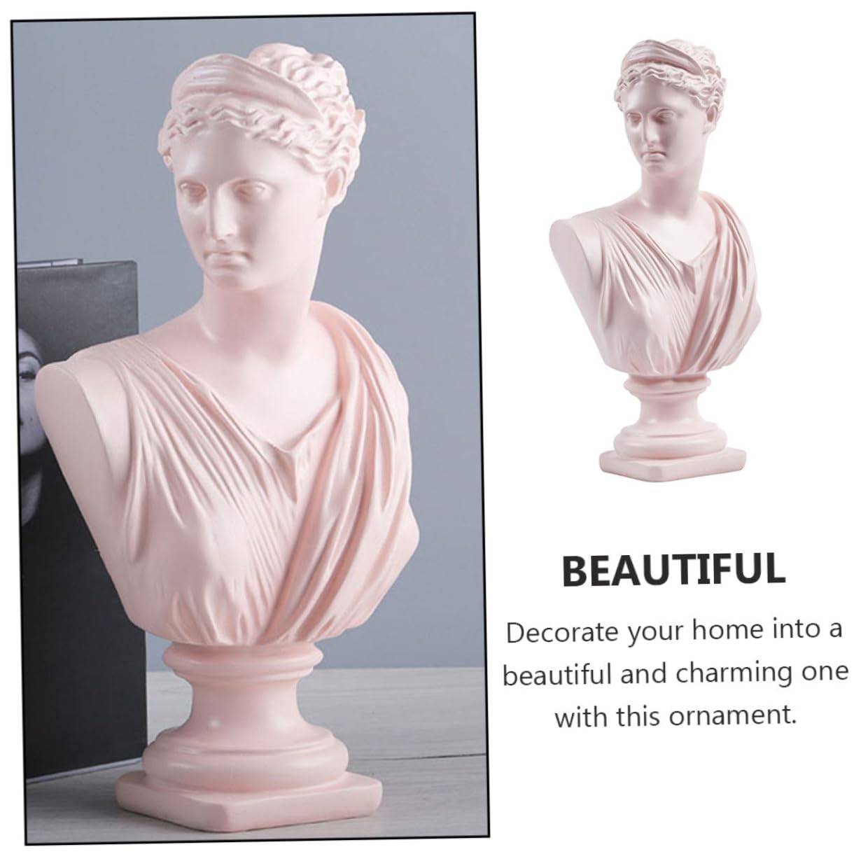 Rosa Harzstatue Göttin Skulptur Dekoration aus Kunstharz Realistisch und Charmant als Souvenir und Wohndeko für Wohnzimmer oder Schreibtisch