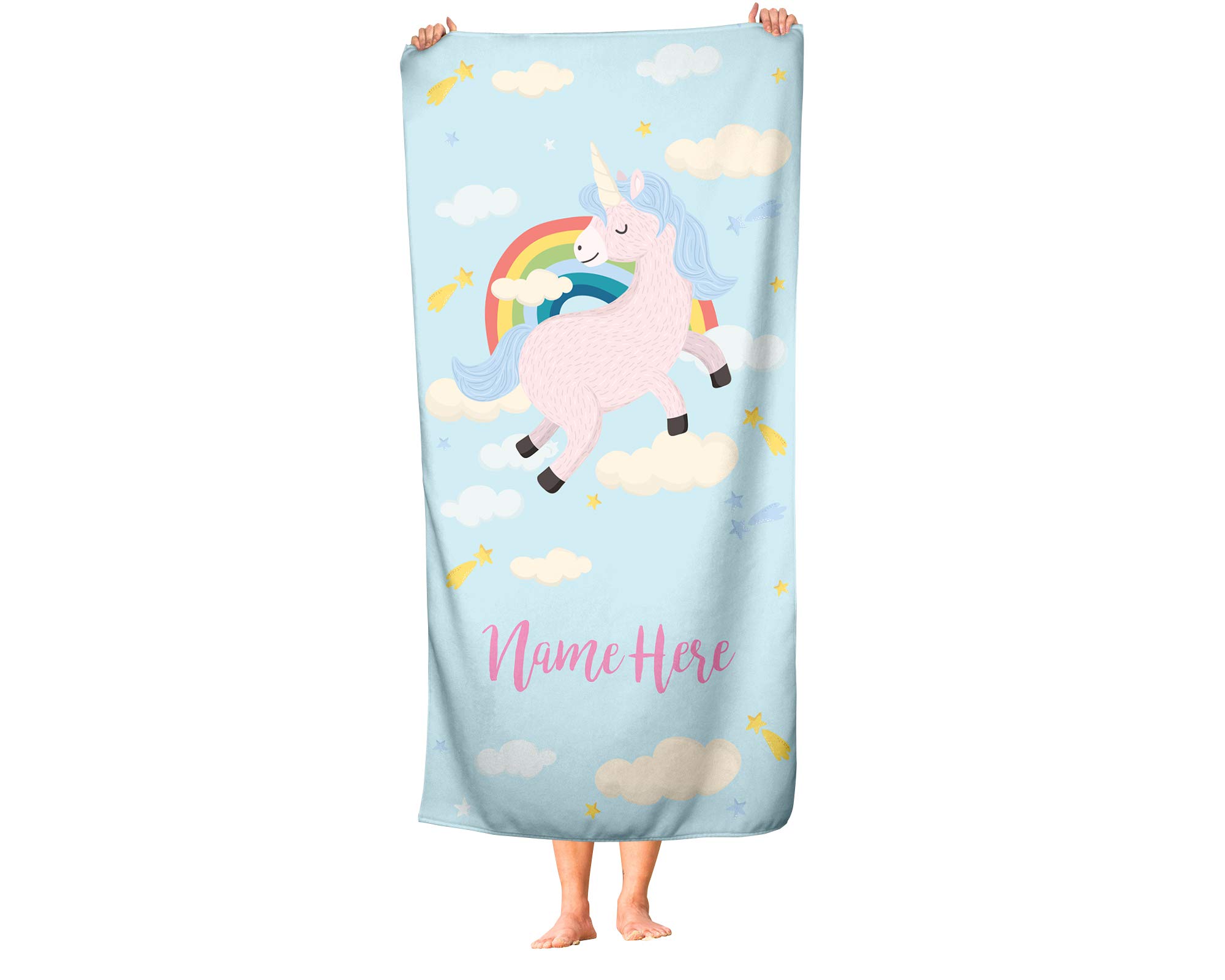 Personalized Unicorn Towel – Extra Large, Custom Name, 35x70 Inches, For Beach, Pool & Bath - View #9