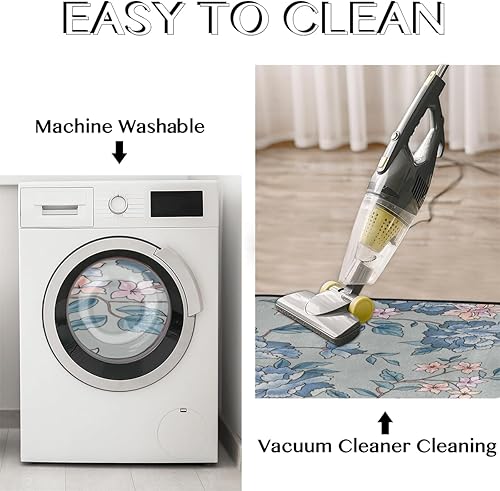 Miniatura 5 de Tapete de cocina con patrones de flores de tinta artística 2 piezas tapetes acolchados antifatiga para suelo de cocina de 47 x 17 pulgadas29 x 17