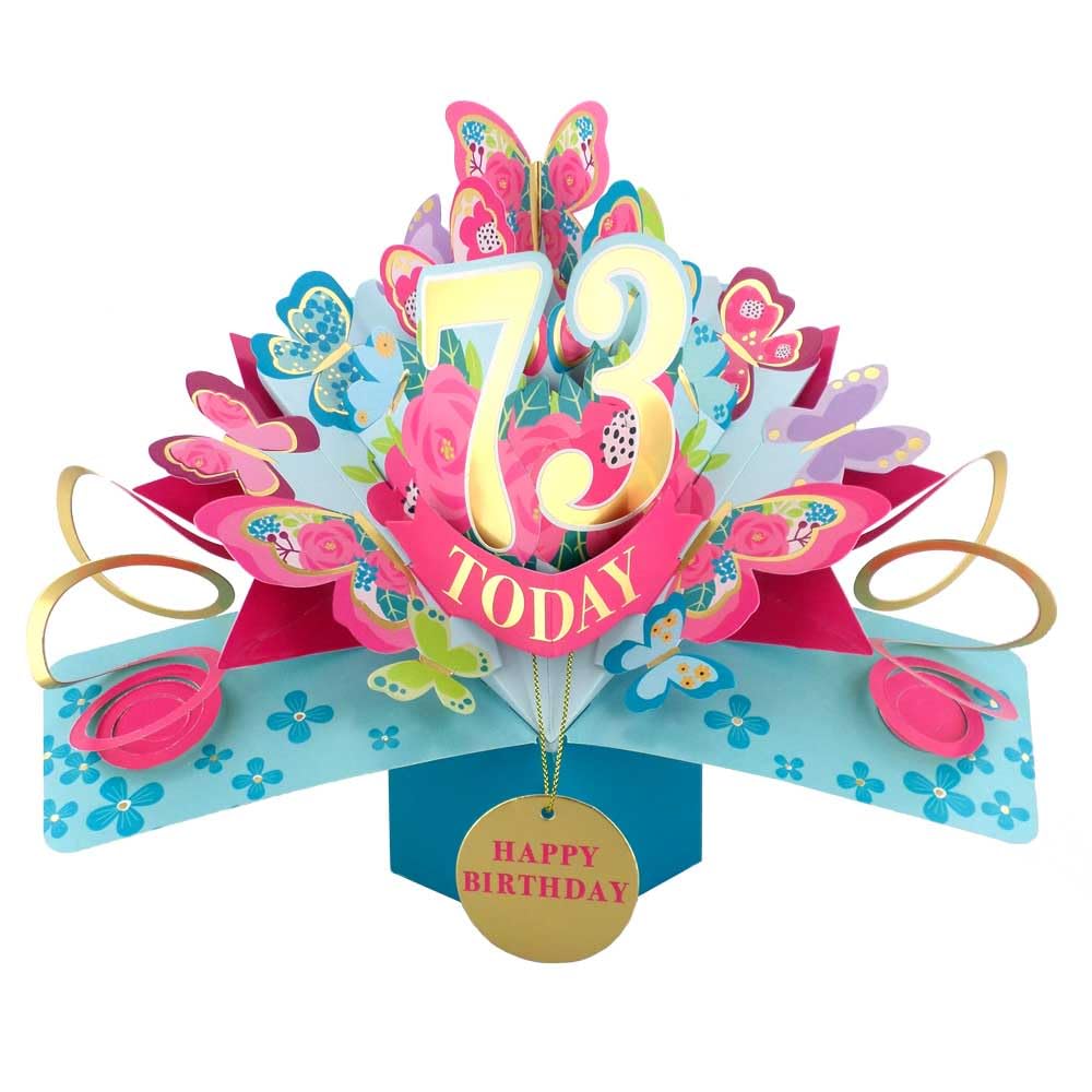 73 Today Happy 73rd Birthday Pop-Up Greeting Card Love Kate's Pop Up Cards Her Design POP236MC73 — image 1